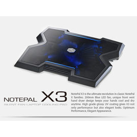 Coolermaster NotePal X3(R9-NBC-NPX3-GP)NB散熱座20CM藍燈設計