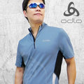 【瑞士 ODLO】男 半門襟短袖透氣排汗衫.抗UV .快速排汗.透氣.輕量化/藍 346112 B