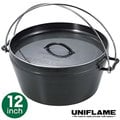 UNIFLAME DUTCH OVEN 660966 黑皮荷蘭鍋 鑄鐵鍋 12吋