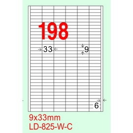 龍德 A4 電腦標籤紙 LD-825-AR-A 210*297mm 紅銅版紙 105大張入 (198格)