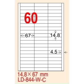 龍德 A4 電腦標籤紙 LD-844-AR-A 210*297mm 紅銅版紙 105大張入 (60格)