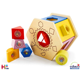 《德國Hape》六角分類積木盒 ★加贈：OOPS寶寶強壯固齒玩具