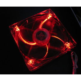 聯力(LI121425BL-R4-A)14公分紅燈雙滾珠風扇 14X14X2.5CM 1200R/27db/73CFM