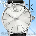 CASIO 時計屋_CK手錶 Calvin Klein 中性錶_K7621192_CK時尚白面極簡大錶徑_皮革錶帶_全新有保固_附發票~