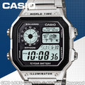 CASIO 手錶專賣店 國隆 AE-1200WHD-1A 方形電子世界時間地圖不鏽鋼男錶 AE-1200WHD