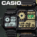 CASIO 時計屋 卡西歐手錶 AE-1200WH 男錶 電子錶 膠質錶帶 方形 世界時間地圖 防水