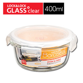 LOCK&amp;LOCK 樂扣樂扣 耐熱玻璃圓型保鮮盒(400ml/400cc) LLG-822 LLG822