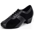 50603-Afa安法 國標舞鞋 (拉丁舞)女練習鞋/男童練習鞋 黑 麂皮/牛皮