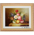 花卉油畫水果畫果實畫-m24(羅丹畫廊)含框50X60公分(100％手繪)