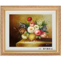 花卉油畫水果畫果實畫-m25(羅丹畫廊)含框50X60公分(100％手繪)