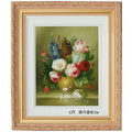 花卉油畫水果畫果實畫-s29(羅丹畫廊)含框39X45公分(100％手繪)