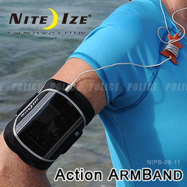 【美國 NITE IZE】Action Armband 動態背帶-多數智慧型手機也適用.可調臂式手機袋(MP3 Iphone). 跑步 自行車 登山 露營 NIPB2-01-R8