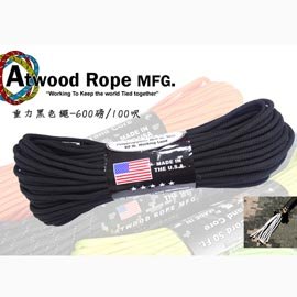 Atwood 重力黑色繩-600磅/100呎-#ATWOOD 14100 BK