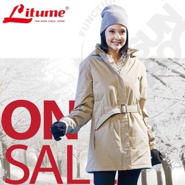 【意都美 Litume】↘ON SALE 女 Primaloft 單件式100%防水透氣長版保暖外套/輕量雪衣/ H7012 卡其 (V)