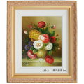 花卉油畫水果畫果實畫-s48(羅丹畫廊)含框39X45公分(100％手繪)