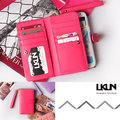 【韓國原裝潮牌 LKUN】Samsung Note2 N7100 專用保護皮套 100%高級牛皮皮套㊣ 多功能多用途手機皮套&amp;錢包完美結合 (玫紅)
