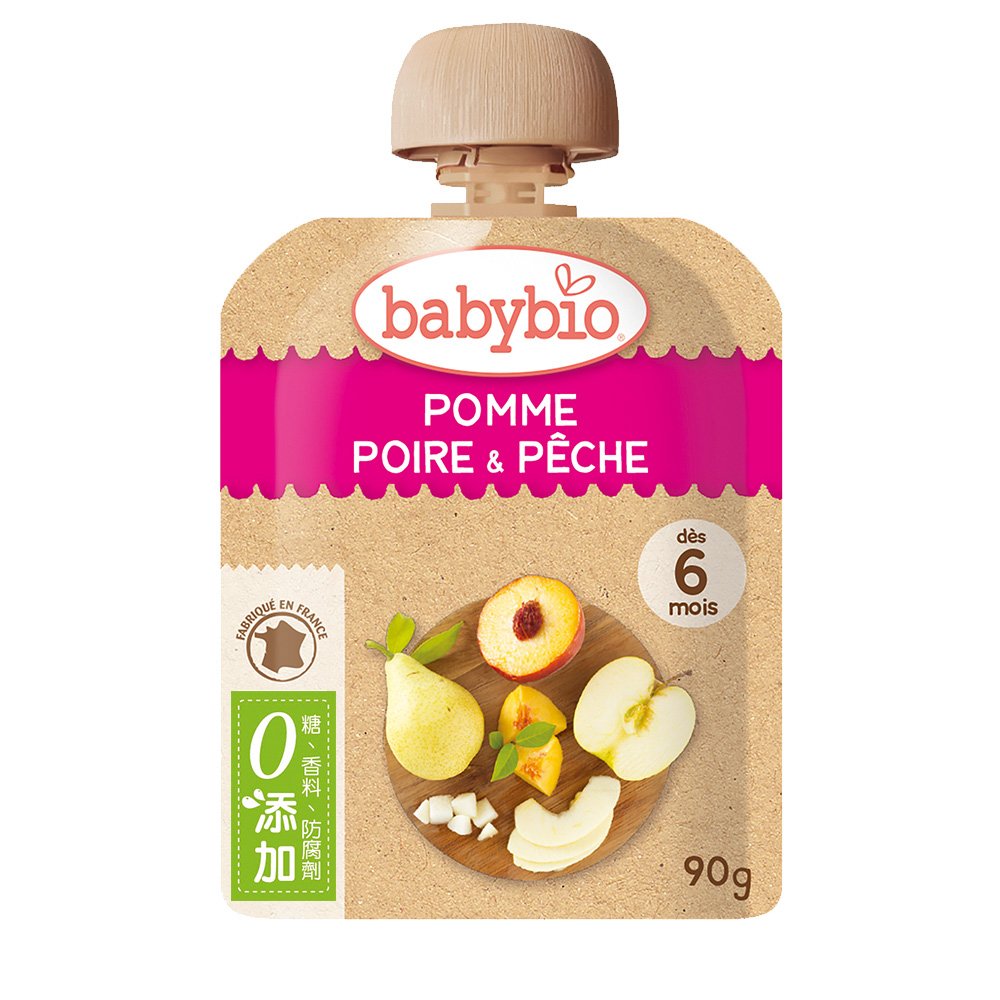 寶寶果泥 寶寶副食品 法國Babybio 生機蘋果洋梨纖果泥