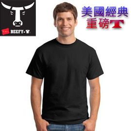 美國HANES.重磅T恤【BEEFY-T-TEES】黑色~超重磅數215公克/M2(S)圓筒T