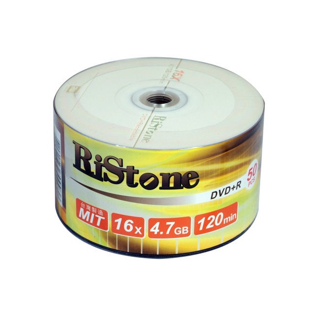 RiStone 空白光碟片 日本版 A+級 DVD+R 16X 4.7GB 光碟燒錄片x 50P裸裝
