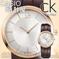 CASIO 時計屋_CK手錶 Calvin Klein女錶_K2R2M6G6_K2R2S6G6_玫瑰金色率性皮繩錶帶腕錶(M.S號)_全新有保固_附發票