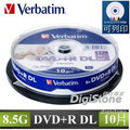 Verbatim 威寶 空白光碟片 Life版 AZO 8X DVD+R DL 8.5GB 珍珠白滿版可印片x10P