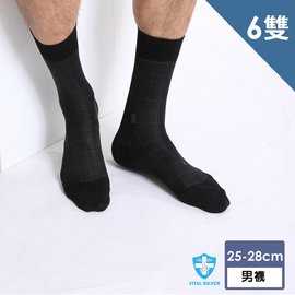 VIOTEX維克纖男格紋紳士襪 機能襪/寬口襪/男休閒襪/除臭襪-台灣製造