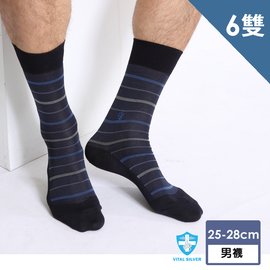 VIOTEX維克纖男橫條紳士襪 寬口襪/休閒襪/除臭襪-台灣製造