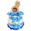 娃娃屋樂園~法國兔雙層毛毯尿布蛋糕-藍色(相框款) 每組2299元/生日蛋糕/彌月禮滿月禮週歲禮