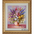 花團錦簇瓶花油畫-5(羅丹畫廊)含框69x79公分(100％手繪)