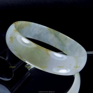 珍珠林~寬板圓鐲.A貨緬甸紫羅蘭雙彩玉種 (內徑52mm, 手圍17號) #096