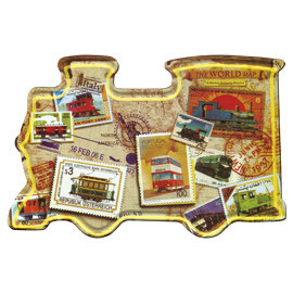 ★(火車造型)鐵牌明信片--舊郵票