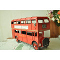 zakka 精品雜貨 懷舊Vintage 手工鐵製 英倫風 英國經典紅色雙層巴士 BUS 模型 擺飾 鐵皮玩具 店面裝飾 拍攝道具 101518