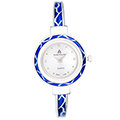 【ANDRE MOUCHE】雪蓮錶 優雅風情晶鑽錶 (藍/銀)