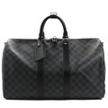 Louis Vuitton LV N41418 Keepall Bandouliere 45 黑棋盤手提旅行袋 附背帶現金價$76,200