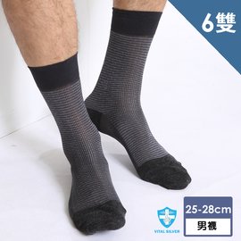 VIOTEX維克纖男細格紳士襪【６雙入】機能襪/寬口襪/男休閒襪/除臭襪-台灣製造