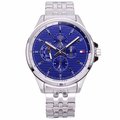 Tommy 美國時尚四環流行風格優質腕錶-銀+藍-1791612