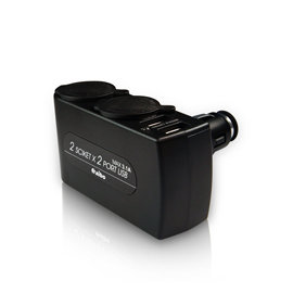 【 大林電子 】 aibo IP-C-AB431 汽車用 USB 點煙器 擴充座 ( USBx2+ 雙點煙器孔 )