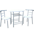 高級鋼管-洽談桌椅組/會客桌椅組/餐桌椅組(1桌2椅)-素雅白色-CH2056-WH