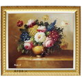 花團錦簇瓶花油畫-12(羅丹畫廊)含框65X75公分(100％手繪)