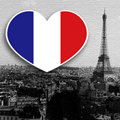 【衝浪小胖】法國愛心形國旗抗ＵＶ、防水貼紙／France／各國都有販售和客製