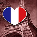 【衝浪小胖】法國旗愛心形抗ＵＶ、防水貼紙／France／各國都有販售和客製