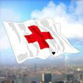 【衝浪小胖】紅十字會旗飄揚抗ＵＶ、防水貼紙／Red Cross／各國都有販賣和客製