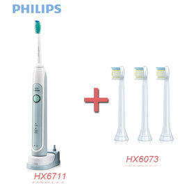【加贈白人牙膏】PHILIPS 飛利浦 HX6711/HX-6711 音波美白電動牙刷+HX6073 組合促銷中
