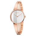 Calvin Klein 婀娜曲線時尚優質手環式腕錶-白面-K6S2N616
