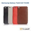 *PHONE寶*ICARER Samsung Galaxy Tab3 8.0 T3100 T3110 三折可站立 磁扣側掀 小牛皮真皮皮套