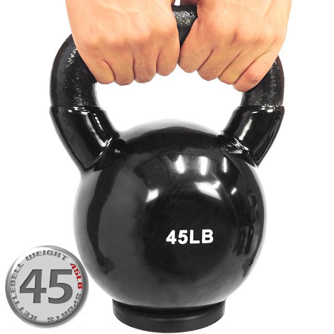 KettleBell包膠45磅壺鈴(實心鑄鐵+橡膠底座) C113-2045 (浸膠45LB拉環啞鈴.20KG搖擺鈴.20公斤舉重量訓練.運動健身器材.推薦)