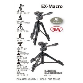＊華揚數位＊Velbon EX-Macro 鋁合金三腳架 可低角度 類單眼 攝影機 RX1 NEX G1X G15 公司貨 中柱還可升高