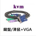 (KVM) VGA (公)+ PS2(公) 電腦螢幕+鍵盤/滑鼠 轉接線/連接線/傳輸線 1.5米 [DVM-00005]