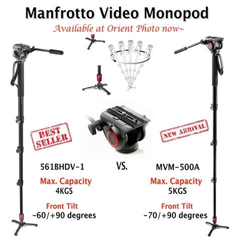 Manfrotto MVM500A 新一代油壓錄影單腳架公司貨+ 保固三年+ 免運費