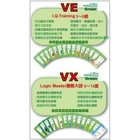 【德國LUK】 LUK 腦力開發教材VE + VX(中級)加贈12片式操作遊戲板再贈德國數學邏輯玩具